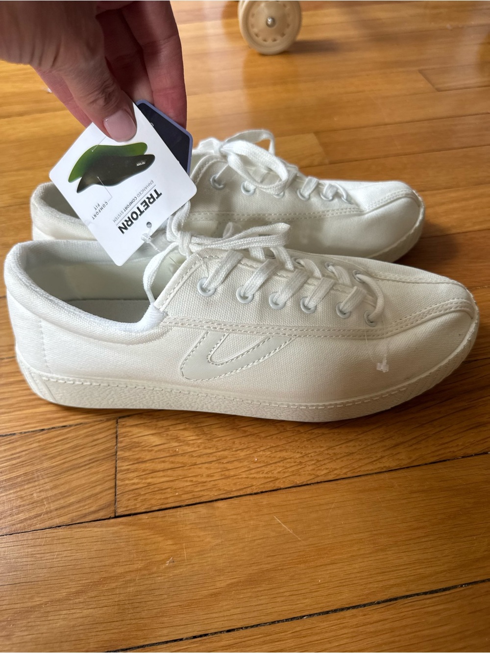 Tretorn Women's Low-Profile Canvas Sneakers in Off-White